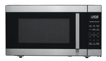 Hamilton Beach 1.6 Cu Ft 1100 W Sensor Cook Countertop Microwave Oven, Stainless Steel, New