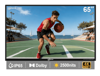 65 Inch 4K Outdoor Google Smart TV, 2500nits High Brightness Outdoor TVs, IP65 Waterproof TV, Voice Assistant Remote, Compatible with Dolby, Wide Viewing Angle Smart TV