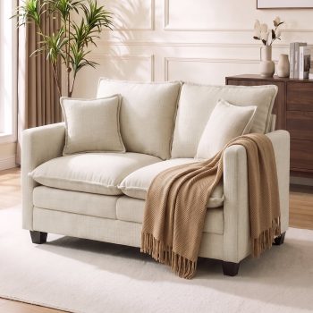 Daeorio 52" Upholstered Sofa,Loveseat Cloud Couch Comfy Chenille 2 Pillows for Small Spaces,Living Room,Bedroom and Apartment()