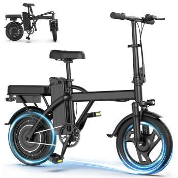 14” Folding Electric Bike for Adults & Teens, 500W Motor, 20MPH Top Speed, 48V Removable Battery, Up to 30 Miles Range, UL2849 Certified