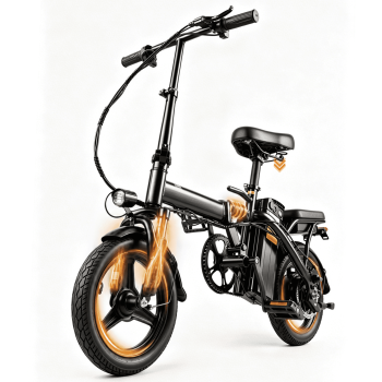 14" Folding Electric Bike for Adults Teens, 500W Peak 20MPH Commuter Ebike with 432Wh Battery, UL2849