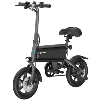 GOTRAX S2 14" Folding Adult Electric Bike, 250W, 15.5 mph Max Speed LED Display, Black
