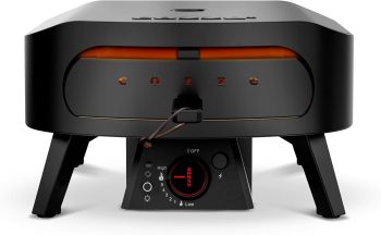 13" Gas Pizza Oven with Rotating Pizza Stone for Easy Restaurant-Style Pizza at Home Triple Burner, Built-In Thermometer, Fast 15-Min Preheat, Portable Outdoor Pizza Oven
