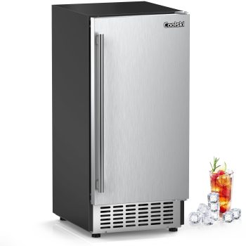 Coolski 15" W Commercial Under Counter Ice Maker, 100 lbs/Day, Bulit-in Machine