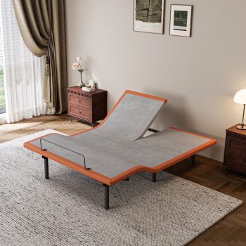 ESHINE Adjustable Bed Frame with Split Top Smart Bed with Massage, Top Split, Head & Foot Incline, Wireless Remote, Zero Gravity, Dual USB Ports, Under Bed Light