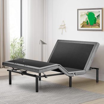 BEDDLE Power Adjustable Metal Platform Bed Base with Wireless Remote Control,Zero Gravity Bed with 2 USB Ports,Twin XL