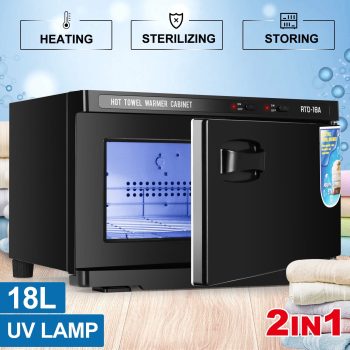 Black Hot Towel Warmer Cabinet Facial Skin Care Hair Barber Esthetician Salon Beauty Spa Tattoo Equipment