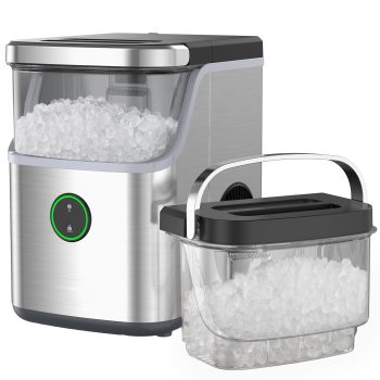 Philergo 35lbs/24H Nugget Ice Maker Countertop with Detachable Ice Basket, Portable Ice Machine,Chewable Ice, Self-Cleaning