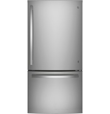 GE Energy Star 24.8 cu. ft bottom-freezer refrigerator model GDE25EYKFS Fingerprint Resistant