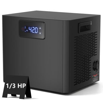 Ecojoy Aquarium Chiller, 1/3 HP Ice Bath Cold Plunge Chiller with Filter and Water Pump, Water Chiller for for Axolotl & Tubs