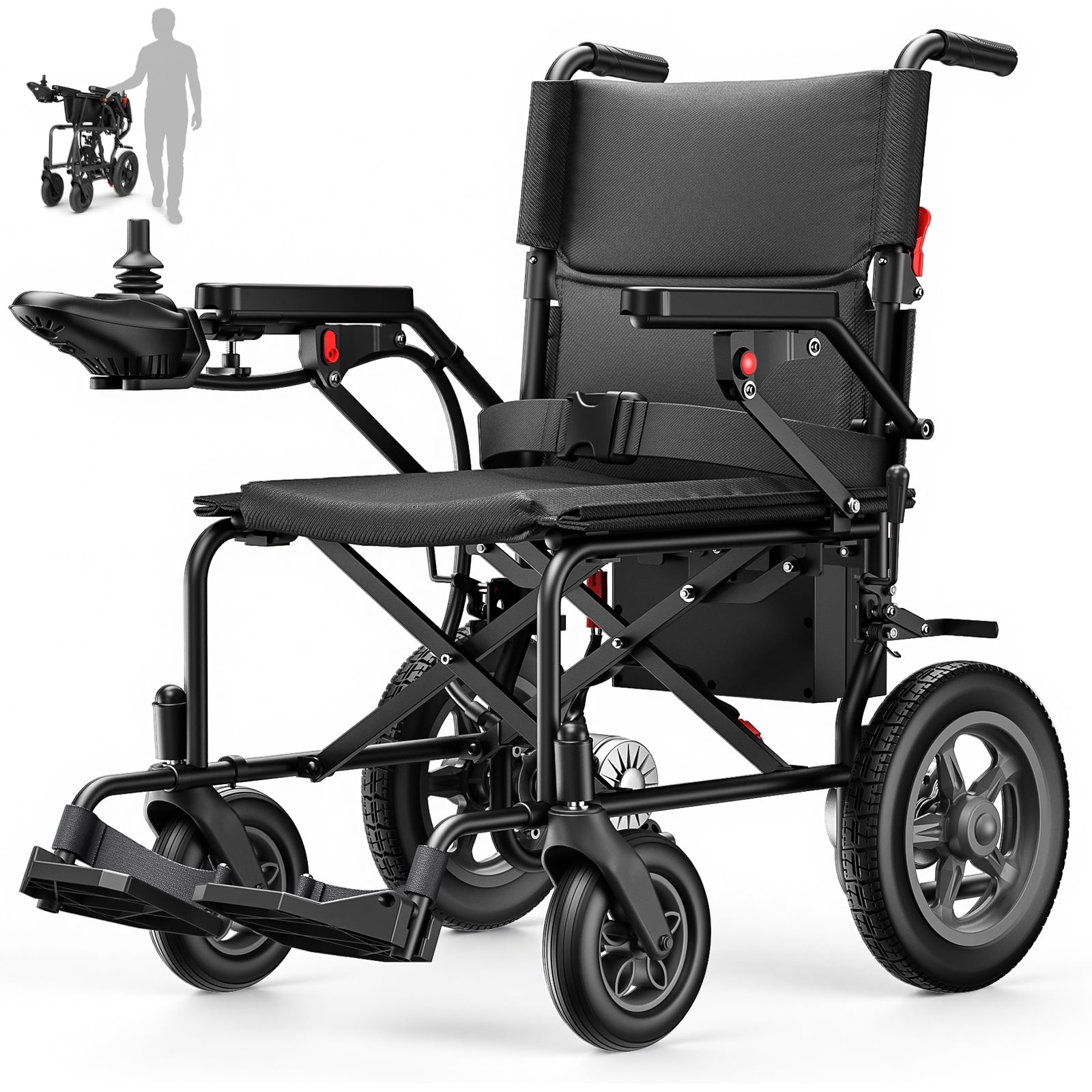Flycity Electric Wheelchairs for Adults, Foldable Lightweight, 15 Miles Travel Range, Max Support 330 LBS, 500W Brushless Motors Power Motorized for Seniors