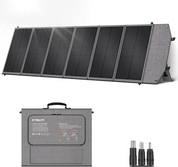 CTOLITY 200W Foldable Solar Panel, Portable Charger with Adjustable Bracket, IP67 Waterproof MC4 Port, Suitable for Power Plants, Motorhomes, Camping, and Home Off Grid Emergency Use