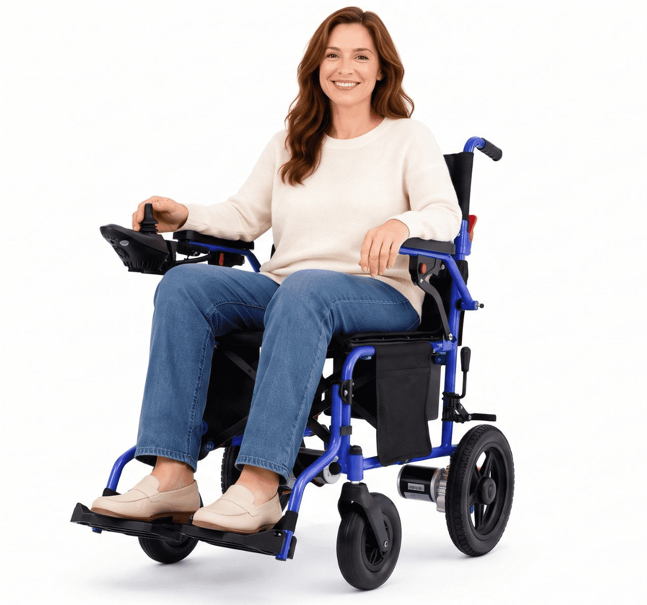 MediNex Lightweight Foldable Electric Wheelchair for Seniors, All Terrain Motorized Power Wheelchair, 20+ Mile Range, 350 lbs Capacity, 500W Motors