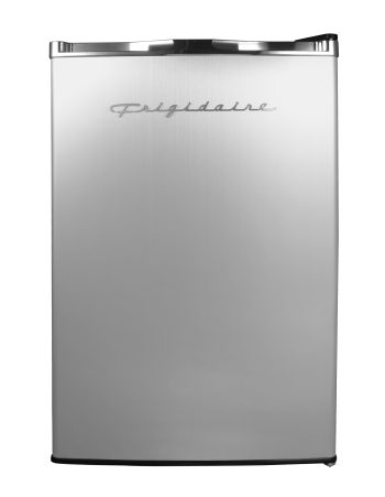 Frigidaire 4.5 Cu Ft Compact Refrigerator with Freezer, Platinum Mini Fridge with Chrome Trim for Apartment, Dorm, Office, Garage