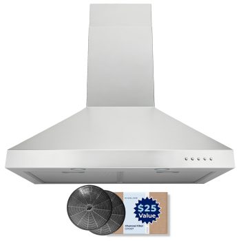 Hauslane Chef Series Base Model WM-530 30" Convertible Wall Mount Chimney Range Hood 120 Volts in