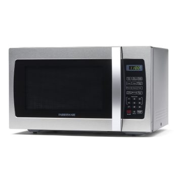 Farberware 1.3 cu ft Microwave Oven, 1100W Compact Microwave Oven with Smart Sensor, Stainless Steel
