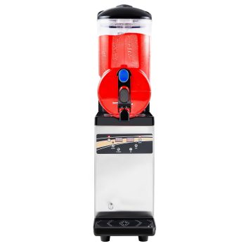 KFFKFF 15L Commercial Frozen Drink Machine, Stainless Steel SingleTank Slush & Smoothie Maker, 8.07 x 21.06 x 31.89 in, Black