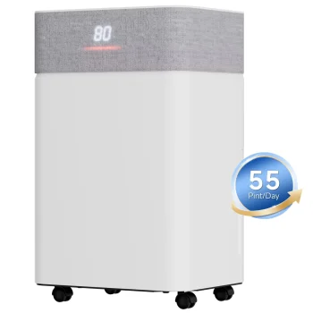 Akires Dehumidifier for Basement 5000 Sq.ft, 55 Pint, with Drain Hose for Whole Home, Bathroom, Large Room, Garage