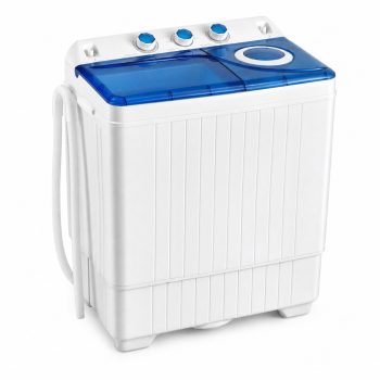 Costway 26 lbs Portable Semi-automatic Twin Tub Washing Machine with Drain Pump