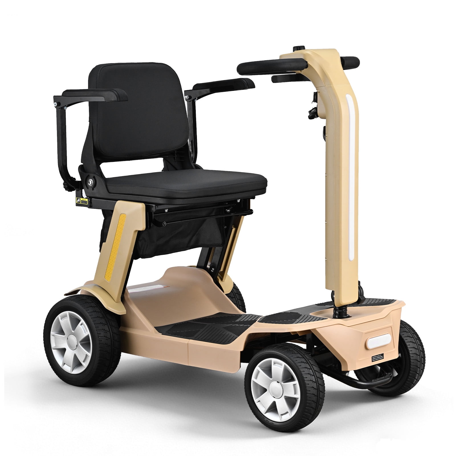 QEASET Electric Folding Mobility Scooter with 12-Mile Range, 300 lbs Capacity, Medical-Grade Frame, LED Lighting & Rear-Wheel Drive System