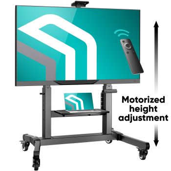 ONKRON Motorized Mobile TV Stand for 50"-100" TVs up to 265 lbs Adjustable TV Lift Tilting, 43 long