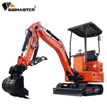 DigMaster 1.4 Ton Mini Excavator, Side Swing Boom, 13.5HP B&S Gasoline Engine, Hydraulic Thumb, Compatible with Multiple Attachments, for Farms, Yards & Forestry, EPA Certified (90% Pre-Assembled)