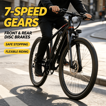 26IN 20MPH 45Miles 720W Electric Bicycle, 7-Speed Adult Commuter ebike with removable 12Ah 432Wh Battery, UL 2849