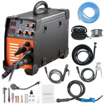 KFFKFF 3-in-1 MIG Welding Machine, 270A Multi-Process Welder, 110V/220V MIG, TIG, and Stick Welder with Digital Display and IGBT DC Inverter Technology