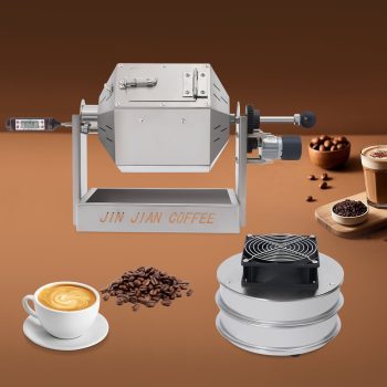 Coffee Bean Roaster, 3.8L/3.45Qt Gas Burner Coffee Roasting Machine Adjustable 5-60 rpm/min Electric Bean Roaster Machine with Cooler and 2 Sieves for Home Use Coff Shops Coff Lovers