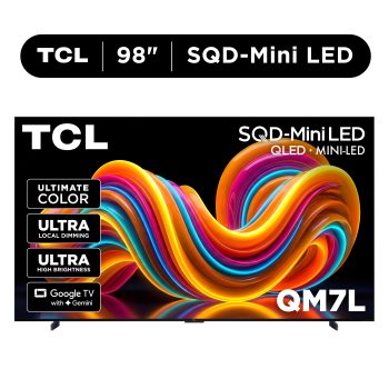 TCL 98 QM7L Series SQD-Mini LED QLED Smart Google TV (NEW 2026) - TCL Deep Color System with Super QLED, Up to LD2100 Precise Dimming Series, Up to HDR3000 Peak Nits, Bang & Olufsen Audio - 98QM7L