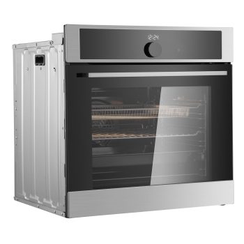 Single Wall Oven 24 Inch Electric Built In 16 Functions 2.68 Cu Ft with Timer 3150W Baking Rack and Tray for Kitchen