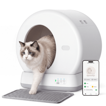 Osoeri Self-Cleaning Cat Litter Box, Automatic Cat Litter Box with APP Control, Safety Sensors, Odor Isolation & Health Monitoring