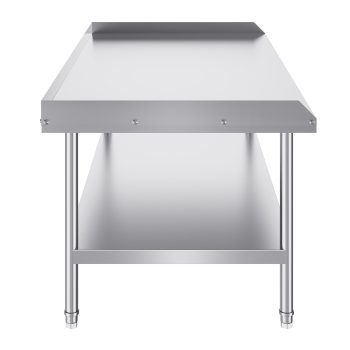 KFFKFF Stainless Steel Work Table, 30 x 60 x 26 Inch Commercial Food Prep Table with 3-Sided Backsplash, Durable Metal Workstation for Kitchen, Restaurant, or Home Use