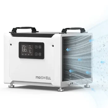 Moiswell 70 Pints Energy Star Certified Commercial Dehumidifier with Drain Hose for Crawlspace