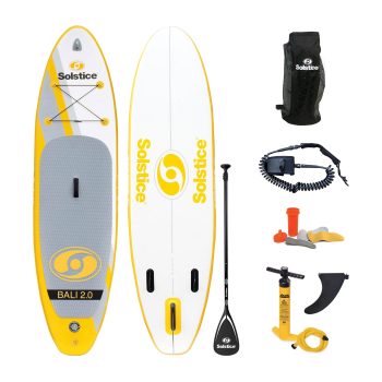 Solstice Bali 10.5 Foot Stand Up Inflatable Paddle Board Set w/Camera Mount