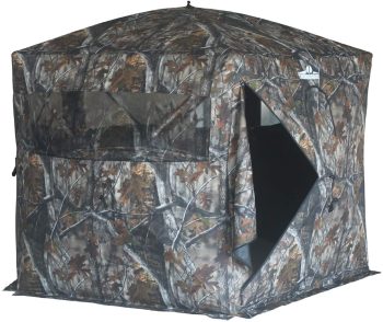THUNDERBAY Gobbler Lodge 5-Side Hunting Blind 4 Person Ground Blind for Deer Hunting 300D Camouflage Pop up Quick Set Deer Blind