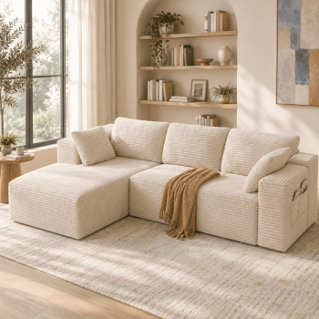 Lofka 105" Sectional Sofa, Cloud Boneless Couch for Living Room, L-Shape Modern Soft Modular Couch for Bedroom, No Assembly Required