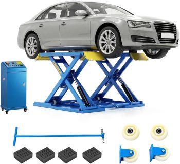 HPDAVV 7,000 LBS Portable Car Lift, 110V Electric Unlock Hydraulic Vehicle Lift with 40" Max Lift Height, Rolling Mobile Garage Auto Lift for SUVs, Trucks and Light Duty Vehicles