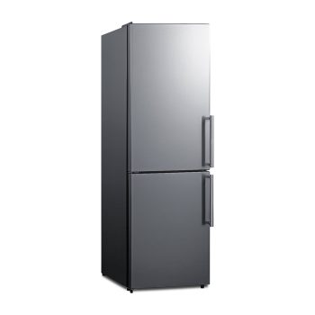 Summit 24 Inch Refrigerator, 10.8 cu.ft. cu.ft Capacity, Bottom Freezer, With Ice Maker, Stainless Steel Look - FFBF235PLIMLHD (Left Handed Door Swing)