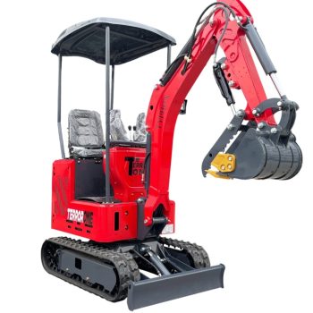 TYPHON TERROR ONE STORM 1 Ton Mini Excavator with Canopy, Hydraulic Oil Cooler, Wide Bucket & Thumb Clip Compact Trench Digger