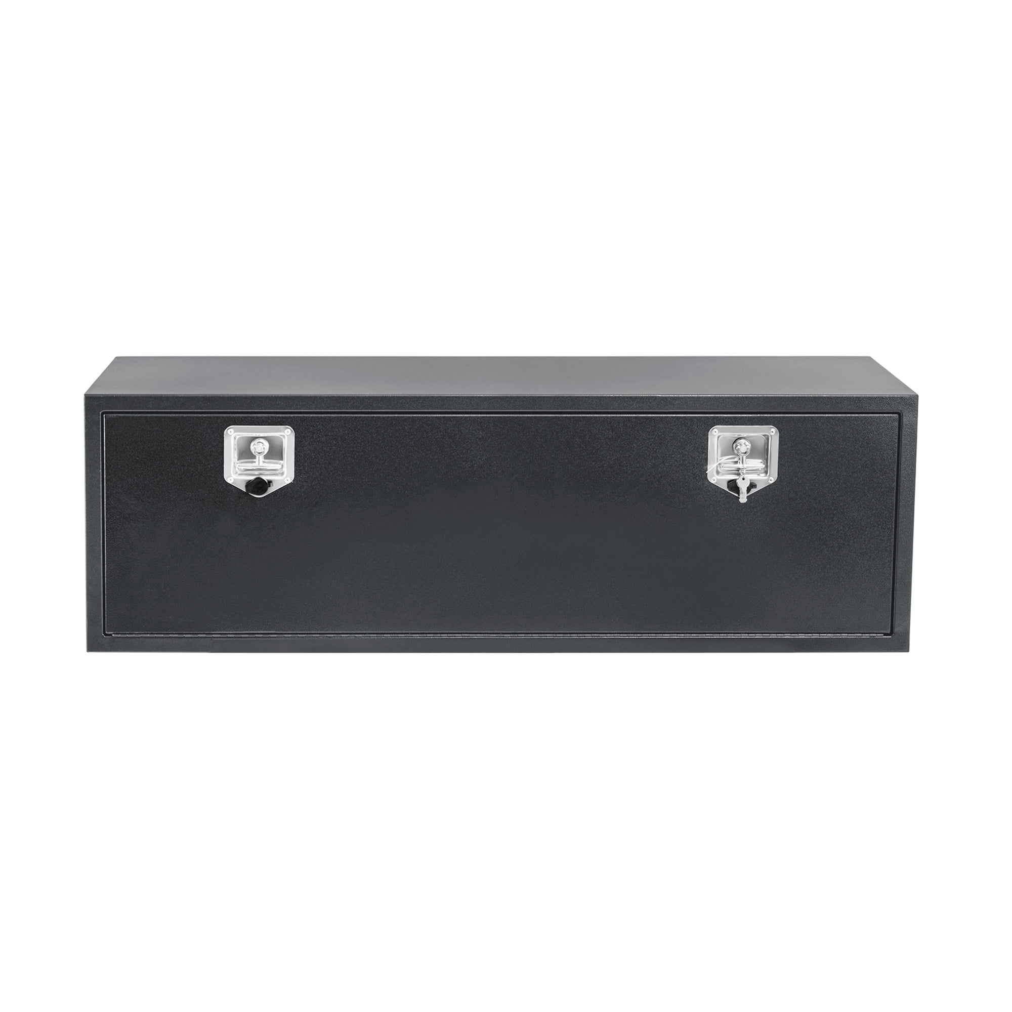 Truck Tool Box 48x16x13 Inch Steel Underbody Storage Chest with T-Handle Lock Weatherproof Waterproof for Pickup Bed RV Trailer Job Box Contractor Tool Organization Black