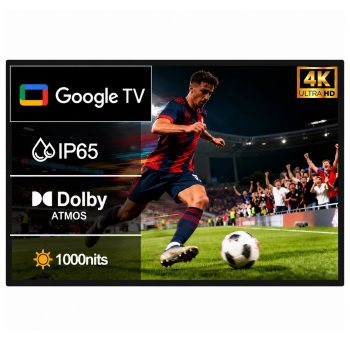 360SPB 55" Outdoor Smart TV for Patio, 4K UHD Waterproof Television With Google TV, 1000 Nits IP65 for Partial Sun