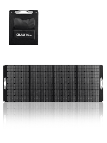 OUKITEL FFPOWER 400W Portable Solar Panel, Camping Essential, 20V Foldable Solar Charger (for Power Station), QC3.0 USB-A & Type-C Output, 23.5% High Efficiency, IP68 Waterproof Rating