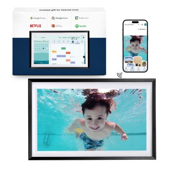 Changing 15.6" Smart Digital Picture Frame & Portable TV, WiFi Touchscreen Display with Google Calendar, Voice Assistant, Music Speaker, Photo & Video Sharing, Home Hub Perfect Gift (Black & White)