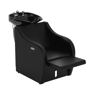 OmySalon Shampoo Sink for Salon, Hair Wash Chair with Porcelain Shampoo Bowl, Electric Shampoo Station Backwash Barber Chair, Beauty Spa Massage Hairdressing Equipment