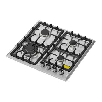 24 Inch Gas Cooktop 4 Burners 27000BTU Built-in Stainless Steel Stove Top LPG NG Convertible Dual Fuel with Thermocouple Protection for Kitchen Apartment RV