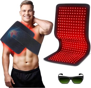 Red Light Therapy Pad for Body with180W LED Red & Infrared Light Device Mat with 660nm & 850nm Wavelengths for Waist Back Shoulder Muscle Pain Relief FSA HSA Eligible