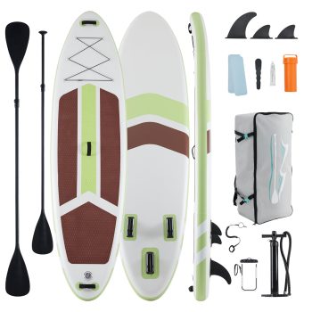 CONCETTA Inflatable Paddle Board,Equipped With SUP Paddle Board Accessories, The Non-slip EVA Deck Design Restarts The Surfboard,Surfboard for Youth&Adults of All Skill Levels, Brown Green