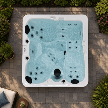 Hydro Spas HYD-31 3-Person Hot Tub with 31 Therapy Jets and Digital Controls Sterling Acrylic Interior and Mocha Exterior Cabinet - Ideal for Backyard Relaxation and Hydrotherapy