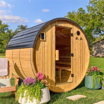 Backyard Discovery Paxton 4-6 Person Cedar Outdoor Barrel Sauna, 9kW Electric Heater